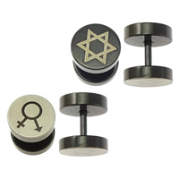 Stainless Steel Uho piercing nakit, Nehrđajući čelik, black ionske, različitih dizajna za izbor, 8x9x2mm, 1.2mm, 20računala/Lot, Prodano By Lot