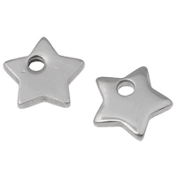 Stainless Steel Pendants, Star, original color, 6x1.5mm, 200PCs/Bag, Sold By Bag