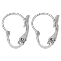 Stainless Steel Lever Back Earring Wires, original color, 11x15x3mm, Hole:Approx 2mm, 100Pairs/Bag, Sold By Bag
