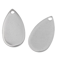 Stainless Steel Pendants, Teardrop, original color, 8x15x1mm, Hole:Approx 1mm, 200PCs/Bag, Sold By Bag
