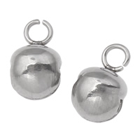 Stainless Steel Bell Charm, original color, 5x8x5mm, Hole:Approx 2mm, 100PCs/Bag, Sold By Bag