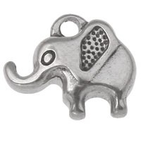 Stainless Steel Animal Pendants, Elephant, original color, 14x12x5mm, Hole:Approx 1.5mm, 50PCs/Bag, Sold By Bag