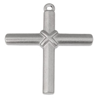Stainless Steel Cross Pendants, Wrapped Cross, original color, 25x27.50x2.50mm, Hole:Approx 1mm, 50PCs/Bag, Sold By Bag