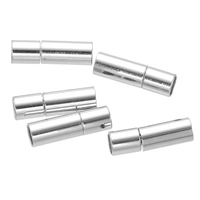 Brass Bayonet Clasp, Column, platinum color plated, nickel, lead & cadmium free, 5x17mm, Hole:Approx 4mm, 100PCs/Lot, Sold By Lot