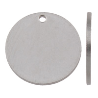 Stainless Steel Tag Charm Flat Round laser pattern & Customized original color Approx 1mm Sold By Bag