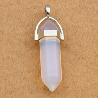 Sea Opal Pendants with brass bail pendulum platinum color plated Approx Sold By Bag