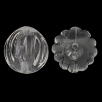 Transparent akryl perler, Oval, gennemsigtig & bølgepap, 14x14mm, Hole:Ca. 1mm, 2Tasker/Lot, Ca. 355pc'er/Bag, Solgt af Lot