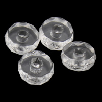 Contas de acrílicas transparentes, acrilico, Rondelle, 8x3.5mm, Buraco:Aprox 1mm, 2Bolsasbolsa/Lot, Aprox 2500PCs/Bag, vendido por Lot
