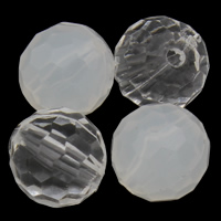 Transparent akryl perler, Runde, forskellige stilarter for valg & facetteret, 8mm, Hole:Ca. 1mm, 2Tasker/Lot, Ca. 1250pc'er/Bag, Solgt af Lot