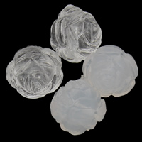 Perles acryliques transparentes, Acrylique, fleur, styles différents pour le choix & disposé en couche, 10x10mm, Trou:Environ 1mm, 2sacsvalises/lot, Environ 1250PC/sac, Vendu par lot