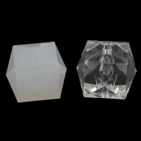 Perles acryliques transparentes, Acrylique, polygone, styles différents pour le choix & facettes, 30x27x30mm, Trou:Environ 3mm, 2sacsvalises/lot, Environ 33PC/sac, Vendu par lot