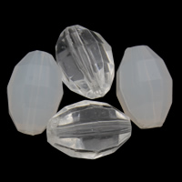 Perles acryliques transparentes, Acrylique, ovale, styles différents pour le choix & facettes, 12x18mm, Trou:Environ 1mm, 2sacsvalises/lot, Environ 330PC/sac, Vendu par lot