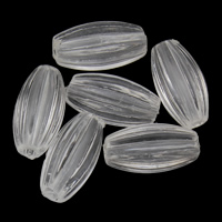 Transparent akryl perler, Drum, gennemsigtig & bølgepap, 6x8mm, Hole:Ca. 1mm, 2Tasker/Lot, Ca. 1660pc'er/Bag, Solgt af Lot