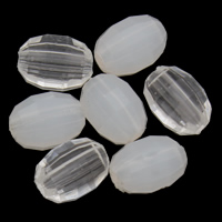 Perles acryliques transparentes, Acrylique, ovale, styles différents pour le choix & facettes, 6x8mm, Trou:Environ 1mm, 2sacsvalises/lot, Environ 3330PC/sac, Vendu par lot