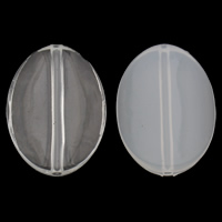 Perles acryliques transparentes, Acrylique, ovale plat, styles différents pour le choix, 22x36x6mm, Trou:Environ 1mm, 2sacsvalises/lot, Environ 205PC/sac, Vendu par lot