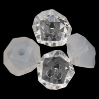 Perles acryliques transparentes, Acrylique, rondelle, styles différents pour le choix & facettes, 14x15x8mm, Trou:Environ 1mm, 2sacsvalises/lot, Environ 710PC/sac, Vendu par lot