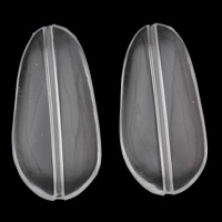Transparente Acryl-Perlen, Acryl, Tropfen, 18x37x5mm, Bohrung:ca. 1mm, 2Taschen/Menge, ca. 235PCs/Tasche, verkauft von Menge