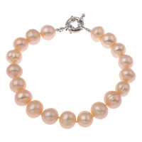 Freshwater Cultured Pearl Bracelet Freshwater Pearl brass clasp Potato natural pink 9-10mm Sold Per Approx 7 Inch Strand
