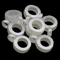 ABS Plastic Pearl Bail Bead, Donut, white, 9x12x3mm, Hole:Approx 1mm, 4mm, 2Bags/Lot, Approx 5000PCs/Bag, Sold By Lot