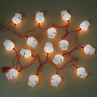 PVC Kunststoff LED-Streifen, Schädel, Halloween Schmuck, weiß, 65x40mm, 2.5m/Tasche, verkauft von Tasche