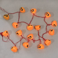 PVC plastica LED Strip, zucca, Gioielli Halloween, arancione, 50mm, 2.5m/borsa, Venduto da borsa