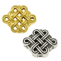 Brass Jewelry Beads, Chinese Knot, plated, hollow, more colors for choice, nickel, lead & cadmium free, 16x13x5mm, Hole:Approx 1mm, 30PCs/Lot, Sold By Lot