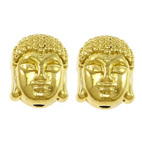 Buddha Beads, Brass, real gold plated, Buddhist jewelry & high quality plating and never fade, nickel, lead & cadmium free, 9x11x8mm, Hole:Approx 2mm, 50PCs/Lot, Sold By Lot