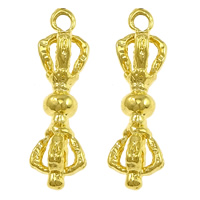 Buddhist Jewelry Pendant, Brass, Vajra, real gold plated, high quality plating and never fade, nickel, lead & cadmium free, 6x23x6mm, Hole:Approx 2mm, 20PCs/Lot, Sold By Lot