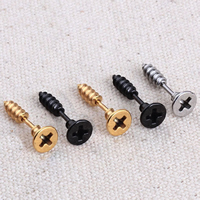 Stainless Steel Stud Earrings, plated, more colors for choice, 25x7mm, 10PCs/Lot, Sold By Lot