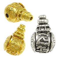 Brass 3-Hole Guru Bead Set, Drum, plated, Buddhist jewelry & om mani padme hum & different size for choice, more colors for choice, nickel, lead & cadmium free, Sold By Lot