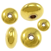 Brass Jewelry Beads Rondelle real gold plated & high quality plating and never fade nickel lead & cadmium free Sold By Lot