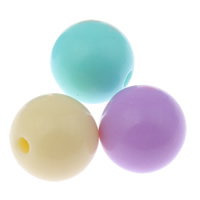 Volltonfarbe Acryl Perlen, rund, verschiedene Größen vorhanden & Süßigkeiten-Stil, gemischte Farben, Bohrung:ca. 1mm, verkauft von Menge