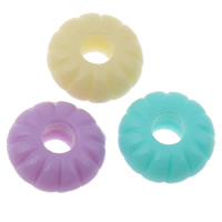 Solid Color Akril gyöngyök, Rondelle, Candy stílus & egyszínű, kevert színek, 8x4mm, Lyuk:Kb 1mm, 2táskák/Lot, Kb 5000PC-k/Bag, Által értékesített Lot