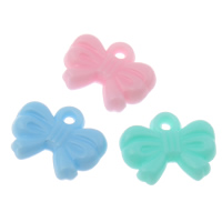 Acrylic Pendants Bowknot candy style & solid color mixed colors Approx 1mm Approx Sold By Lot