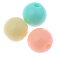 Perles acrylique de couleur unie, Rond, style de bonbons & couleur solide, couleurs mélangées, 8mm, Trou:Environ 1mm, 2sacsvalises/lot, Environ 1660PC/sac, Vendu par lot