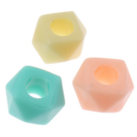 Solid Color Akril gyöngyök, Drum, Candy stílus & egyszínű, kevert színek, 12x8mm, Lyuk:Kb 5mm, 2táskák/Lot, Kb 710PC-k/Bag, Által értékesített Lot