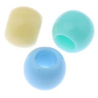 Perles acrylique de couleur unie, tambour, style de bonbons & couleur solide, couleurs mélangées, 10x8mm, Trou:Environ 5mm, 2sacsvalises/lot, Environ 1250PC/sac, Vendu par lot