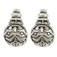 Brass 3-Hole Guru Bead Set, Round, antique silver color plated, Buddhist jewelry, nickel, lead & cadmium free, 23mm, 9x9x9mm, 15x15x14mm, Hole:Approx 3mm, 2mm, 30PCs/Lot, Sold By Lot