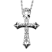 Stainless Steel Cross Pendants, for man & blacken, 72x46x7mm, Hole:Approx 4x7mm, Sold By PC