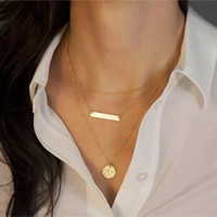 Mode-Multi-Layer-Halskette, Zinklegierung, goldfarben plattiert, 3-Strang, frei von Nickel, Blei & Kadmium, verkauft von Strang