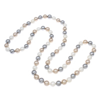 Clearance Fashion Necklace South Sea Shell Round natural multi-colored 10mm Sold Per Approx 32 Inch Strand