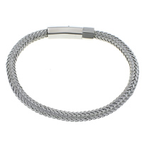 Stainless Steel Jewelry Bracelet original color nickel lead & cadmium free 6mm Length Approx 9 Inch Sold By Lot