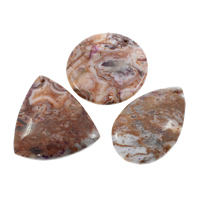 Crazy Agate Pendant, natural, 32x49x7mm-44x48x7mm, Hole:Approx 2mm, 5PCs/Bag, Sold By Bag