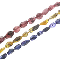 Quartz naturel bijoux perles, Cristal naturel, pepite, plus de couleurs à choisir, 10x10mm-17x25mm, Trou:Environ 1mm, Longueur Environ 15-15.7 pouce, 5Strandstoron/sac, Environ 19PC/brin, Vendu par sac