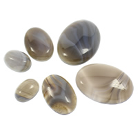 Lace Agate Cabochon, Flat Oval, natural, different size for choice & flat back, grey, Sold By Bag