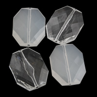 Transparent akryl perler, Octagon, forskellige stilarter for valg & facetteret, 25x33x9mm, Hole:Ca. 1mm, 2Tasker/Lot, Ca. 90pc'er/Bag, Solgt af Lot