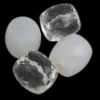 Transparent akryl perler, Drum, forskellige stilarter for valg & facetteret, 21x20mm, Hole:Ca. 3mm, 2Tasker/Lot, Ca. 70pc'er/Bag, Solgt af Lot