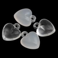 Ακρυλικό Μενταγιόν, Καρδιά, διαφορετικά στυλ για την επιλογή, 10x11x6mm, Τρύπα:Περίπου 1mm, 2Τσάντες/Παρτίδα, Περίπου 2500PCs/τσάντα, Sold Με Παρτίδα