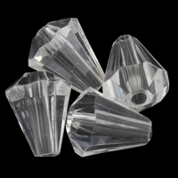 Contas de acrílicas transparentes, acrilico, Lágrima, facetada, 13x16mm, Buraco:Aprox 3mm, 2Bolsasbolsa/Lot, Aprox 450PCs/Bag, vendido por Lot
