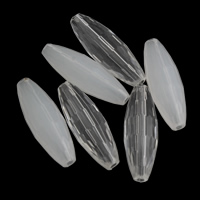 Transparent akryl perler, Oval, forskellige stilarter for valg & facetteret, 9x28mm, Hole:Ca. 1mm, 2Tasker/Lot, Ca. 380pc'er/Bag, Solgt af Lot